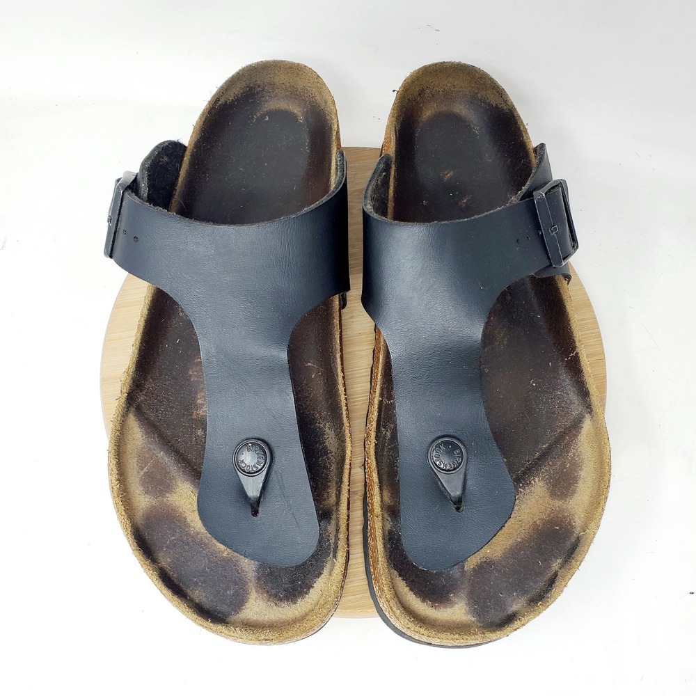 Birkenstock Ramses Sandals 43 Mens 10 Black Thong Slip On Buckle Shoes WORN